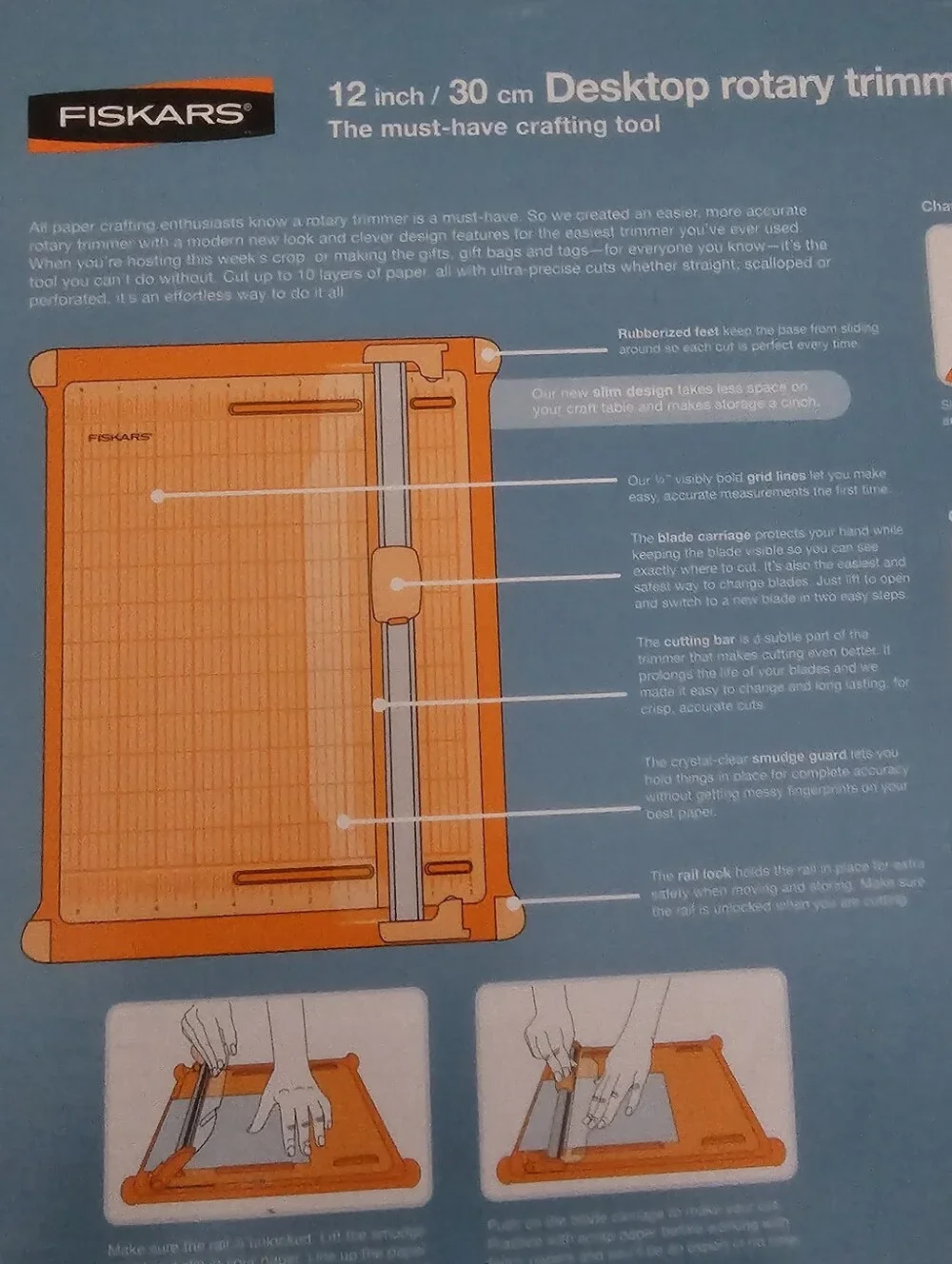 Fiskars 12 Inch Desktop Rotary Trimmer NIB Scrapbook Paper Cutter Craft Tool